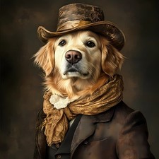 golden Retriever in a brown