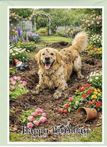 Golden retriever dog - golden, (4"x