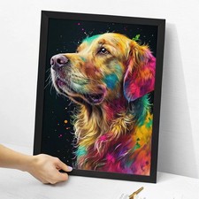 Abstract Golden Retriever Wall