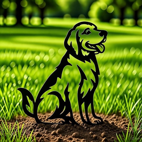 Golden retriever garden stake - retriever,